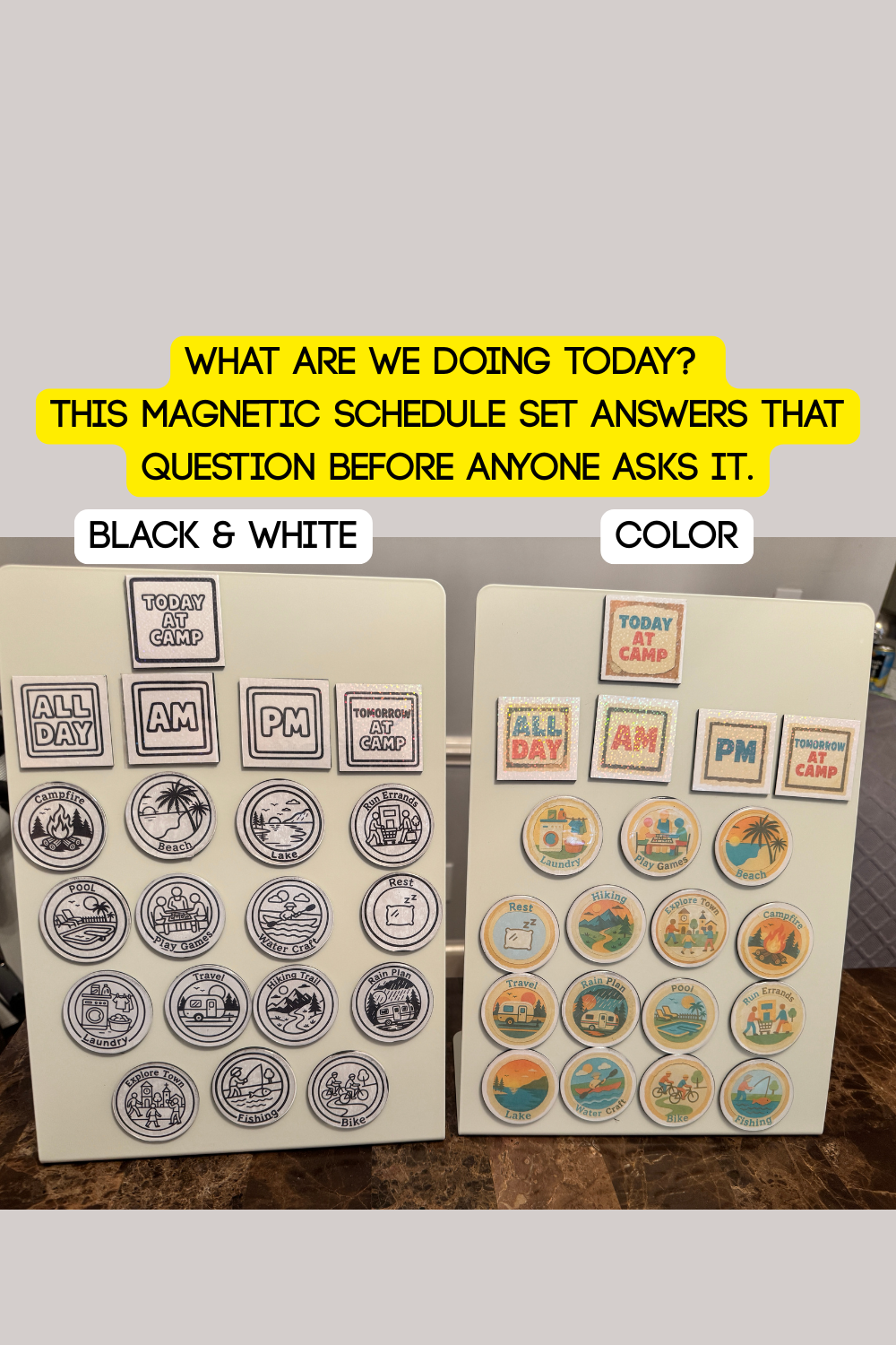 Retro Camp Activity Magnets